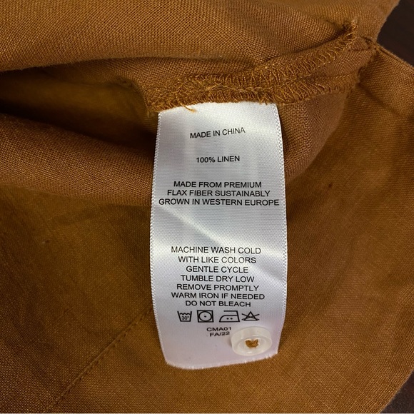 QUINCE 100% Linen Short Sleve Shirt Sz L - Picture 6 of 11